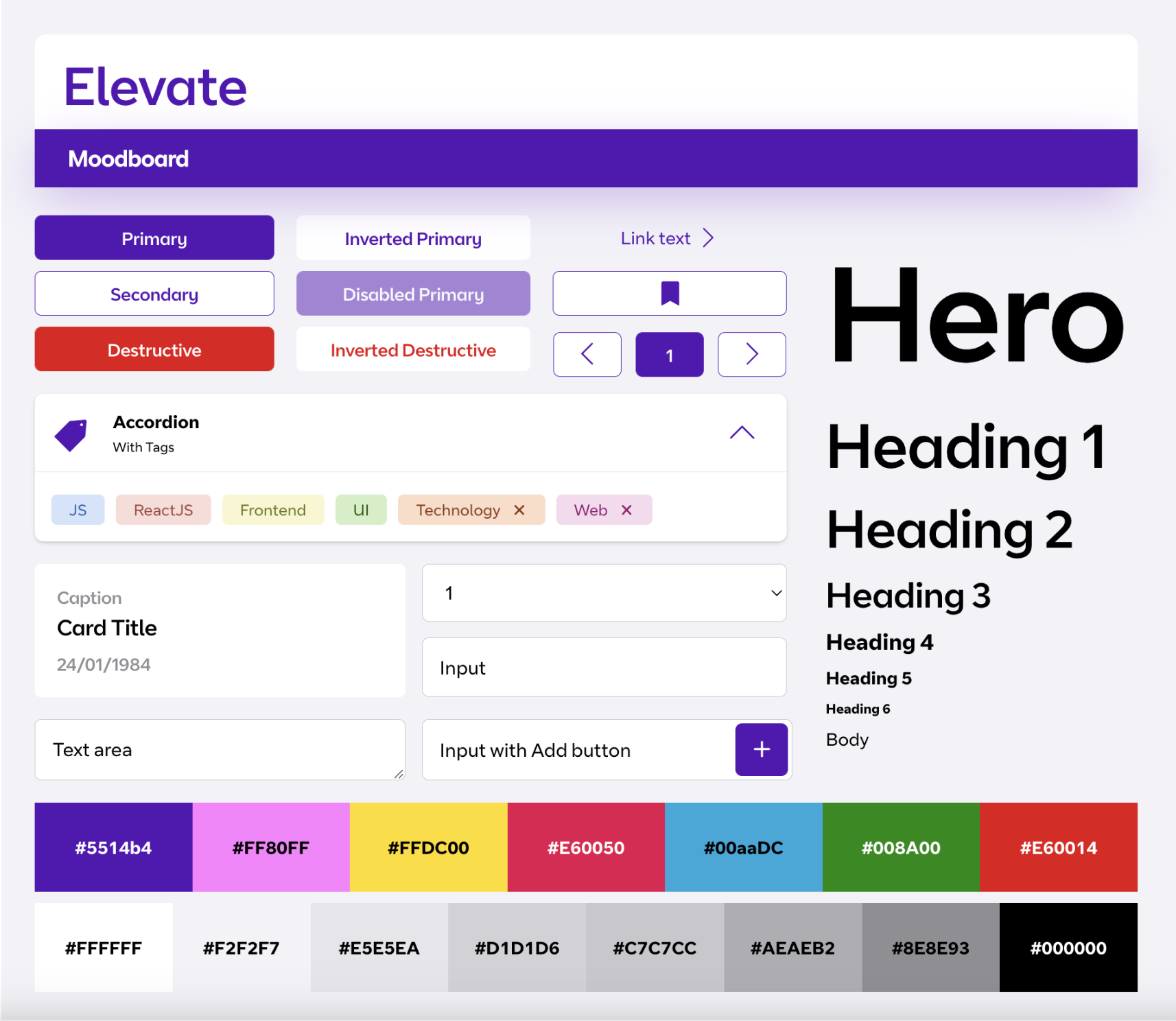 4 screenshots of Elevate. Home screen, courses, users, and roles